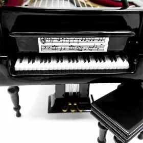 Miniatura klavír křídlo černý se stoličkou 10cm