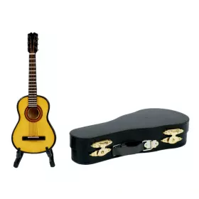 Miniatura kytara akustická hnědočerná se stojanem 13cm