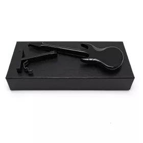 Miniatura kytara elektrická černá se stojanem 18cm