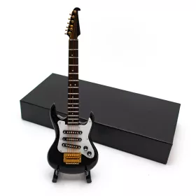 Miniatura kytara elektrická černá se stojanem 18cm