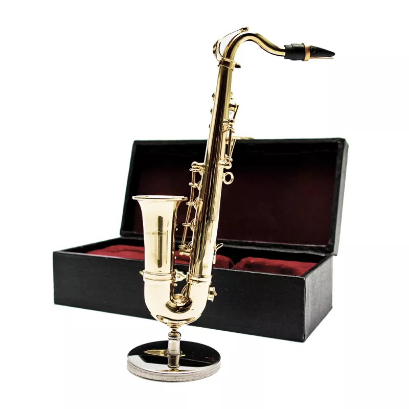 Miniatura saxofon zlatý 14cm
