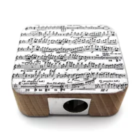 Ořezávátko dřevěné bílé Smetana partitura a noty černé