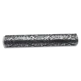 Organza černá se stříbrnými partiturami 28 cm