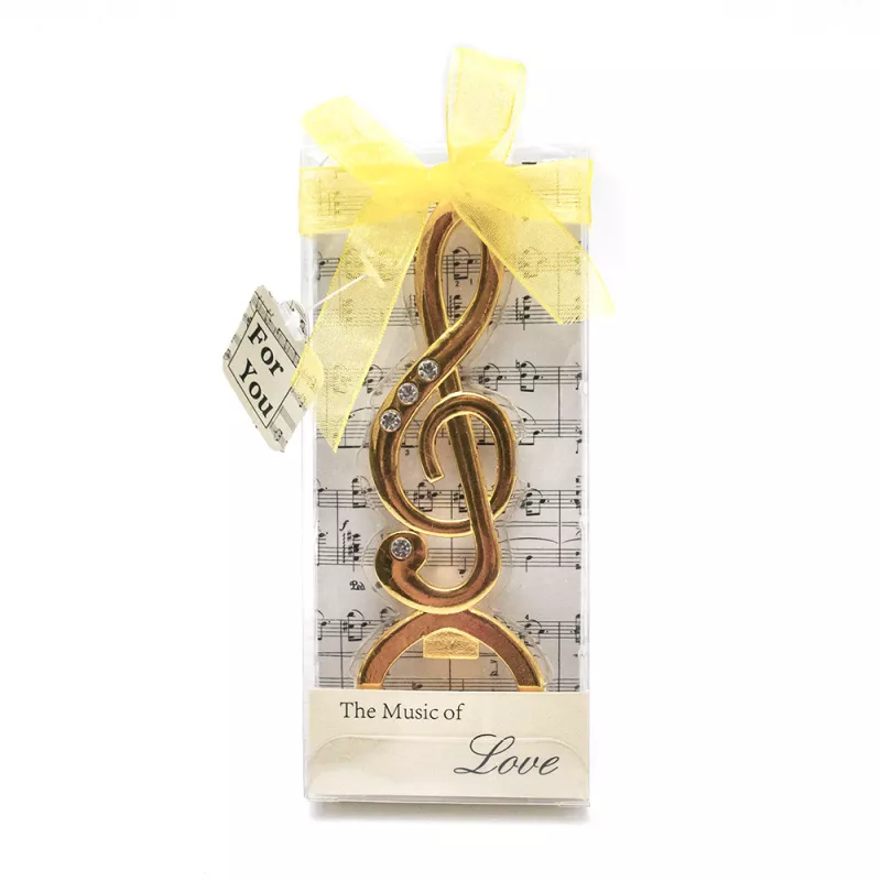 Otvírák na lahve s houslovým klíčem nerez zlatý