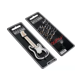 Otvírák na lahve stříbrný s magnetem s elektrickou kytarou Fender