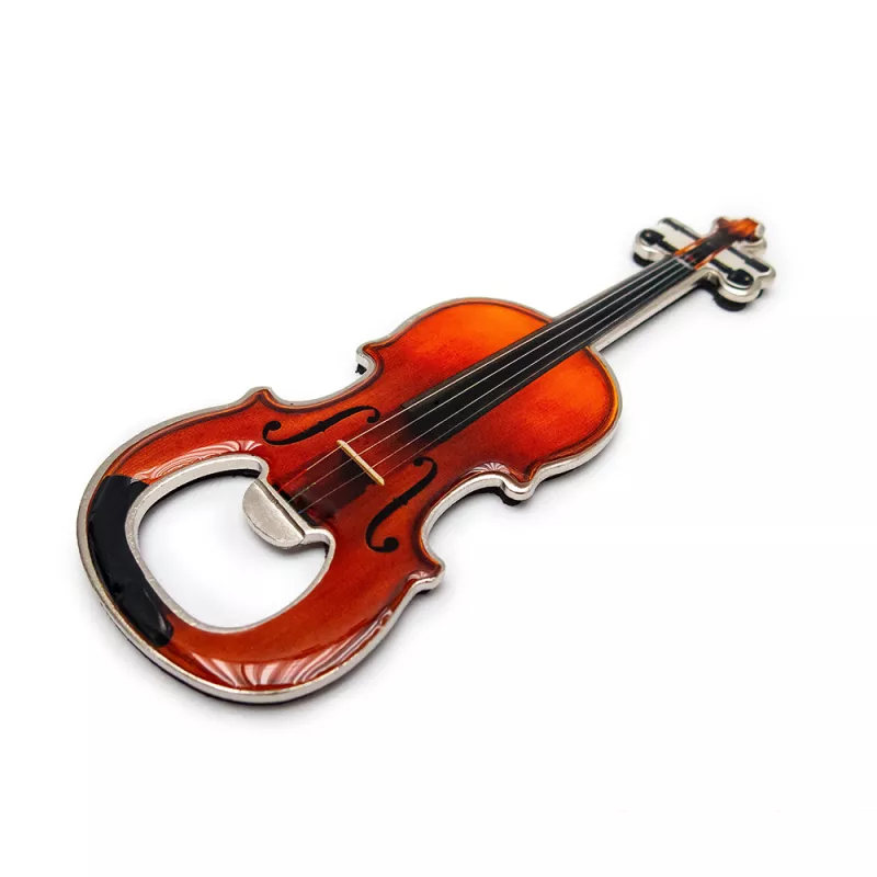  Otvírák na lahve stříbrný s magnetem s houslemi