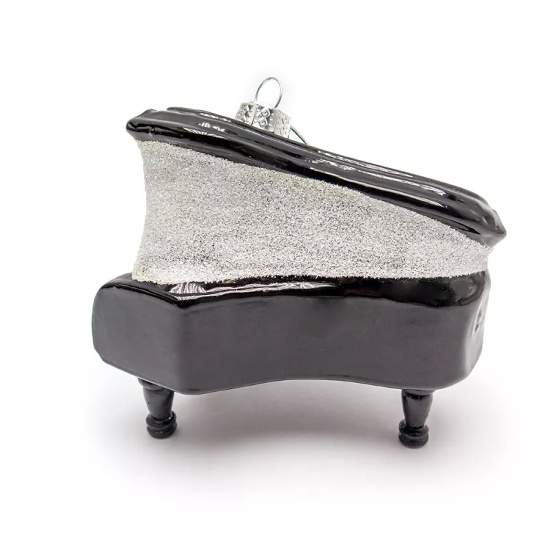 Ozdoba vánoční baňka klavír černý