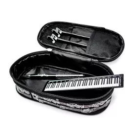 Penál - taštička černá partitura bílá