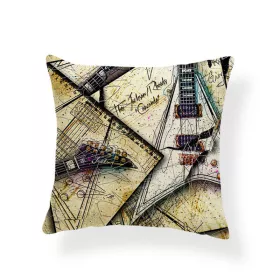 Povlak na polštářek béžový s elektrickou kytarou Jackson 45x45 cm