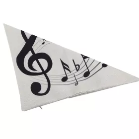 Povlak na polštářek hnědý klaviatura a partitura 45x45 cm