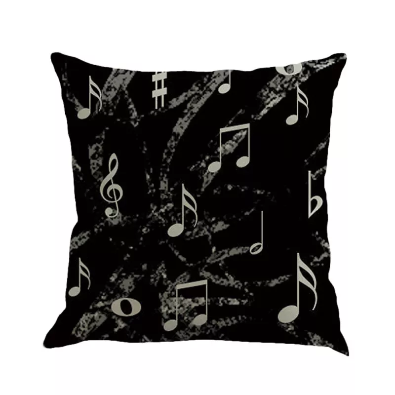 Povlak na polštářek smetanový houslový klíč a partitura 45x45 cm