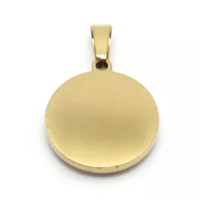 Přívěsek kulatý perleťový zlatý ocel houslový klíč
