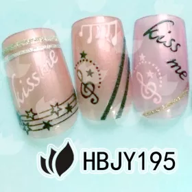 Samolepky na nehty hudba noty bílé 12 štítků