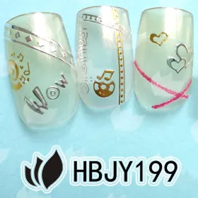 Samolepky na nehty hudba noty bílé 12 štítků