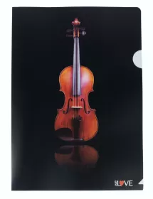 Složka L plastová černá s houslemi