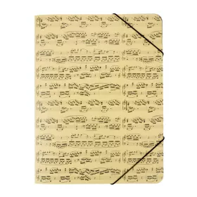 Složka s gumou karton béžová partitura černá