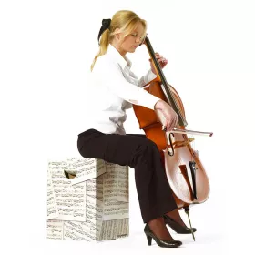 Stolička kartonová béžová partitura s notami