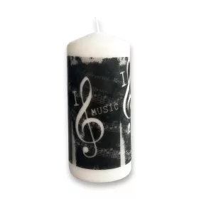 Svíčka oválná bílá přírodní I love music 15x7 cm