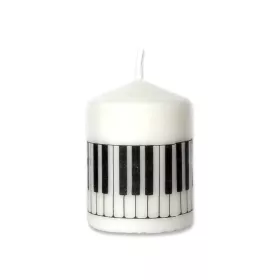 Svíčka oválná bílá přírodní s klaviaturou 8x6 cm
