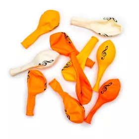 Balónek nafukovací s černými houslovými klíči - Oranžová