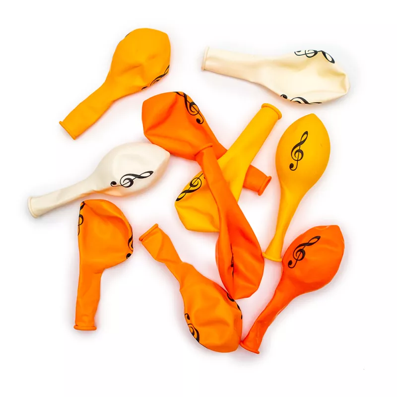 Balónek nafukovací s černými houslovými klíči - Žlutá