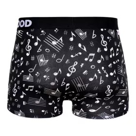 Boxerky černé s bílými notami a houslovými klíči