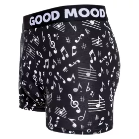 Boxerky černé s bílými notami a houslovými klíči