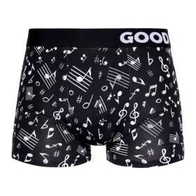 Boxerky černé s bílými notami a houslovými klíči | M, L, XL, XXL