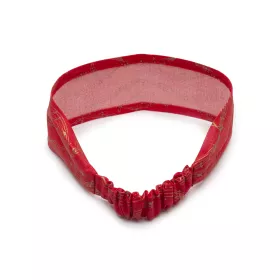 Čelenka vlasová textilní červená se zlatými notami a partiturou
