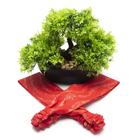 Čelenka vlasová textilní červená se zlatými notami a partiturou