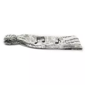 Čelenka vlasová textilní krémová s černými notami a houslemi