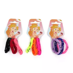 Gumičky vlasové 3ks barevné s houslovými klíčí a notami - černá/červená/růžová Gumičky vlasové 3ks barevné s houslovými klíčí a notami