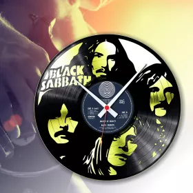 Hodiny nástěnné vinylové černé Black Sabbath Gold Edition