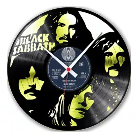 Hodiny nástěnné vinylové černé Black Sabbath Gold Edition