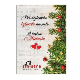 Krabička dárková s notami béžová