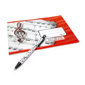 Mikrotužka mechanická bíločerná noty černé