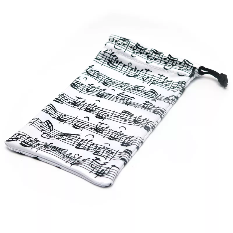 Obal na brýle bílý s notami - partitura Bach