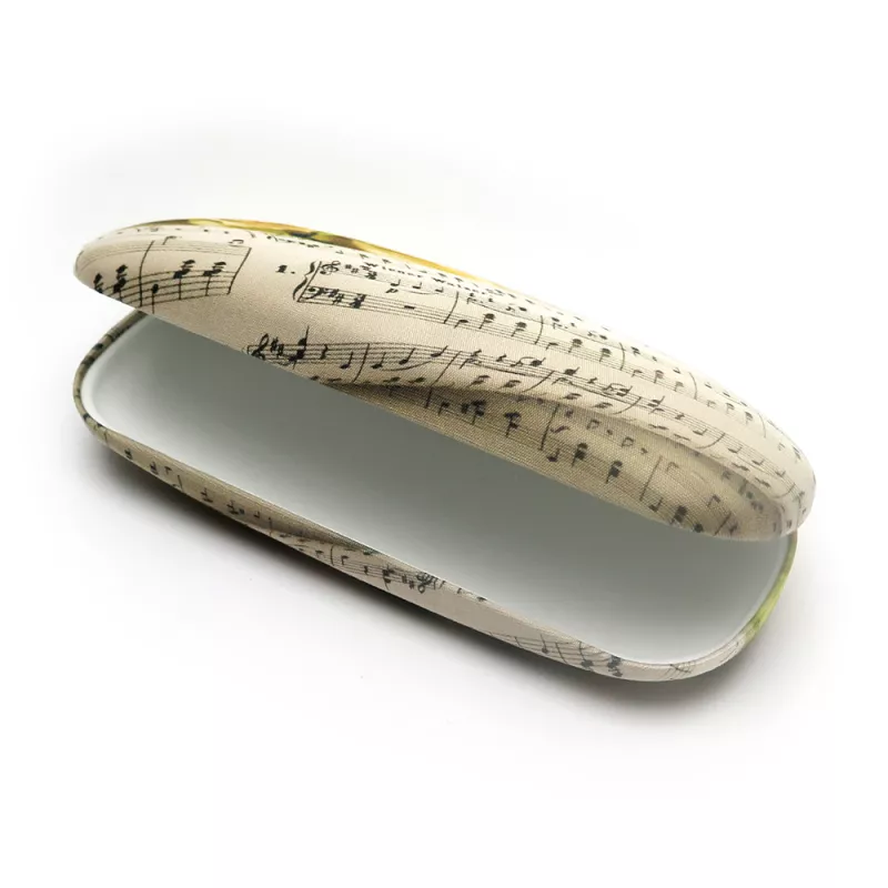  Pouzdro na brýle béžové s notami a růžemi Tempo di Valse