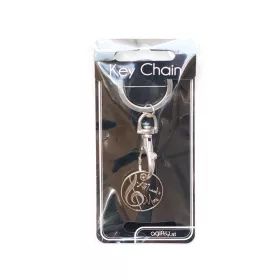 Přívěsek na klíče stříbrný mince do košíku s houslovým klíčem All I Need Is Music