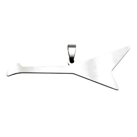Přívěsek stříbrný nerez ocel kytara Flying V stříbrnočerná