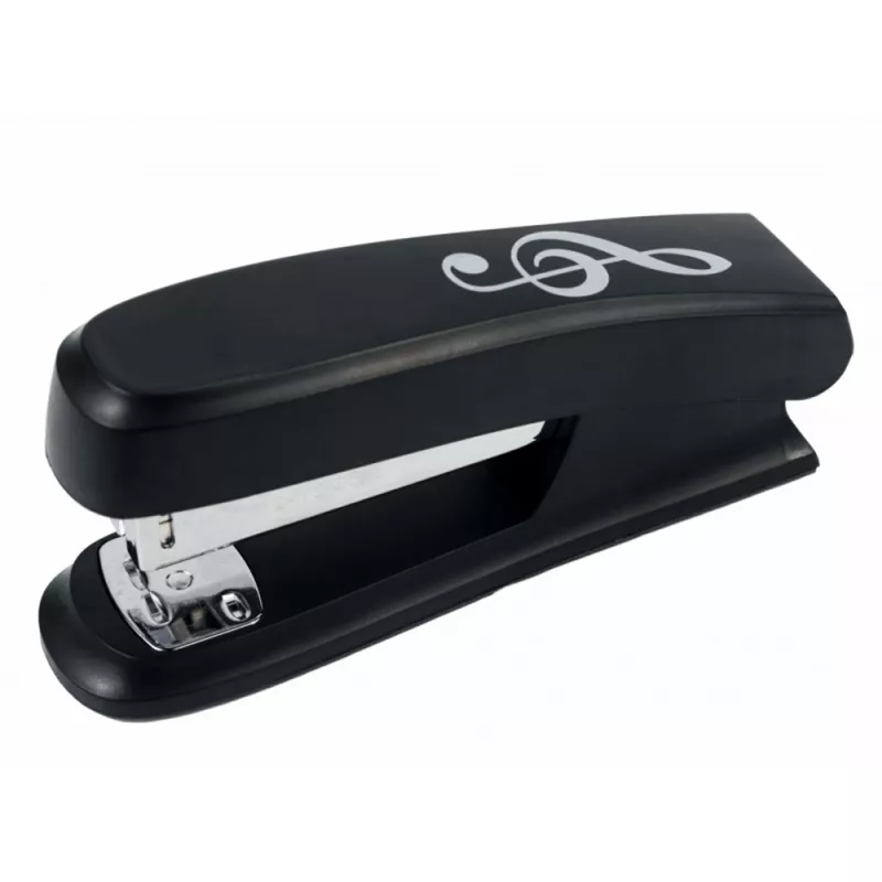 Sešívačka černá houslový klíč šedý