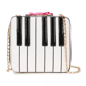 Taška nákupní černá se zlatým houslovým klíčem a All I need is music