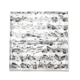 Ubrousky papírové bílé partitura černá Bach