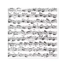 Ubrousky papírové bílé partitura černá Bach