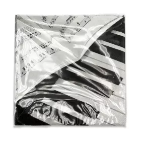 Ubrousky papírové bílé s černou partiturou a klavírem 25x25 cm