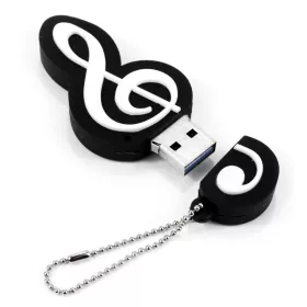 USB flash disk 32GB černý houslový klíč bílý