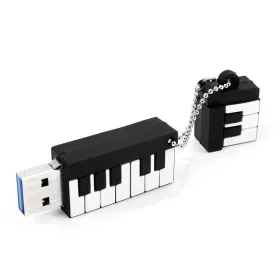 USB flash disk 32GB černý klaviatura a noty bílé