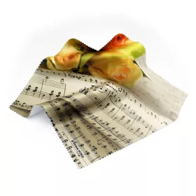 Utěrka čistící béžová s notami a růžemi Tempo di Valse