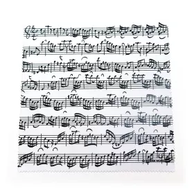 Utěrka čistící bílá s notami - partitura Bach