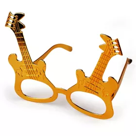 Brýle party karnevalové zlaté kytara baskytara